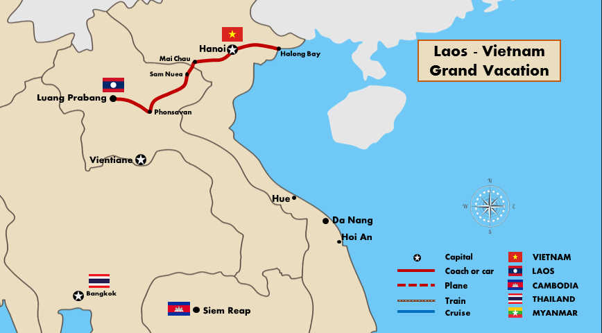 14 days - Laos - Vietnam Grand Vacation, Laos - Vietnam tour package